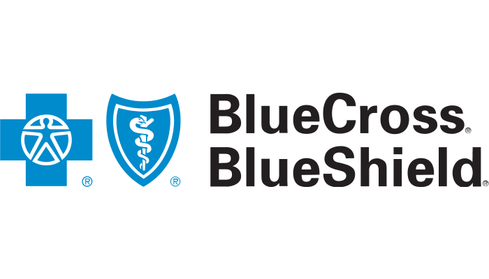 A blue and white shield with the word " medical " on it.